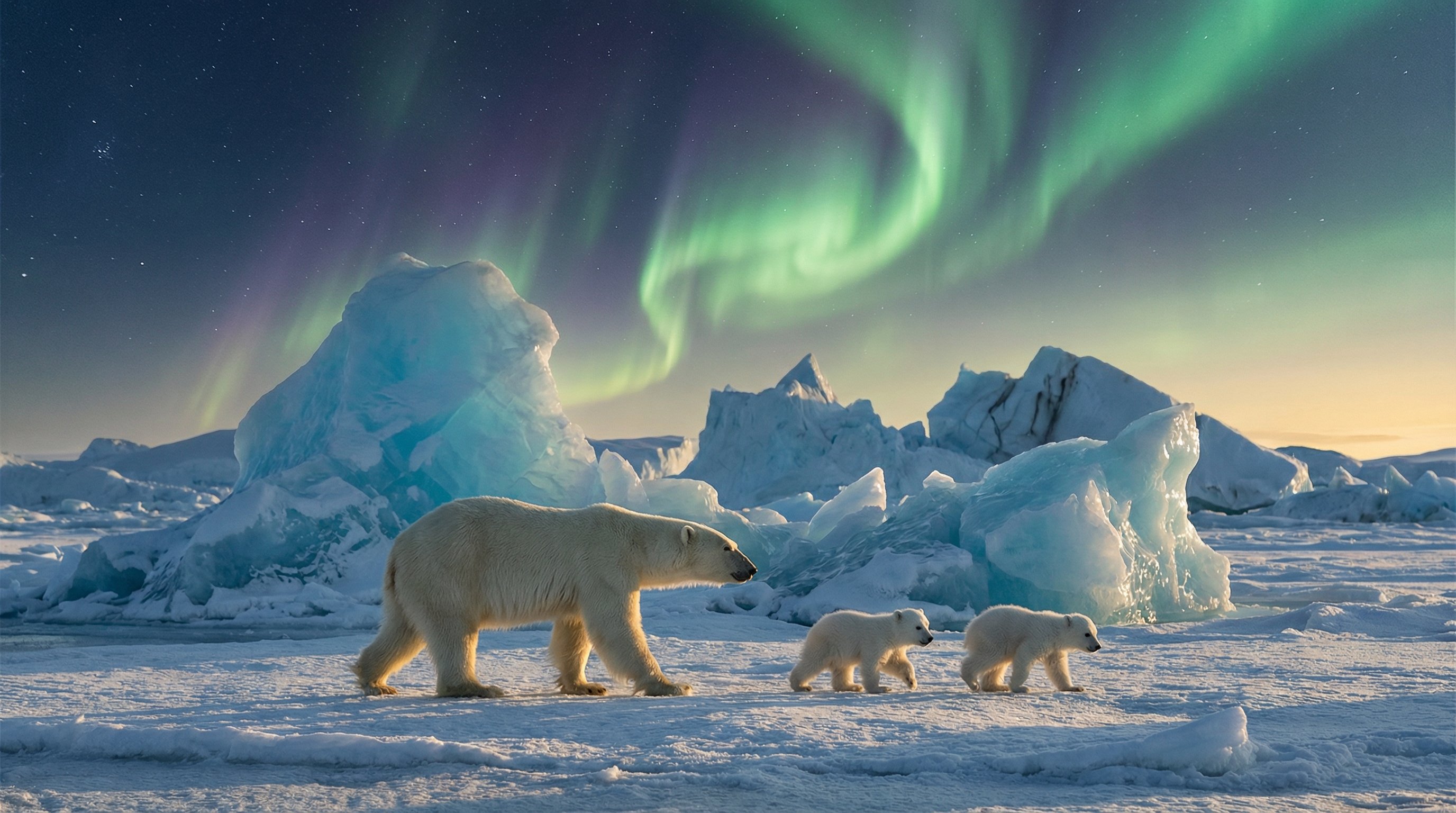 幼女漫画大熊猫冬日雪地撒欢